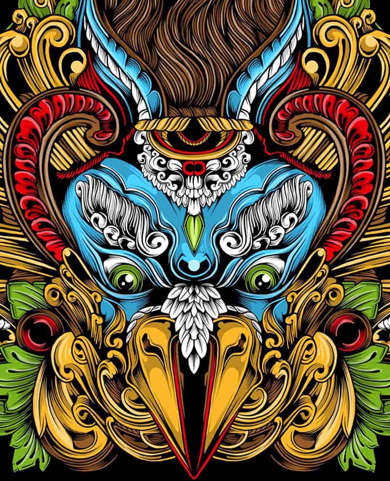 21. Foto Ilustrasi Vektor - Topeng Garuda - Karya Palehorse - Design Erlistic