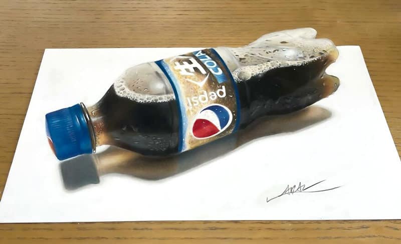 05. Gambar Ilusi Optik 3D "Pepsi Biru" - Design Erlistic