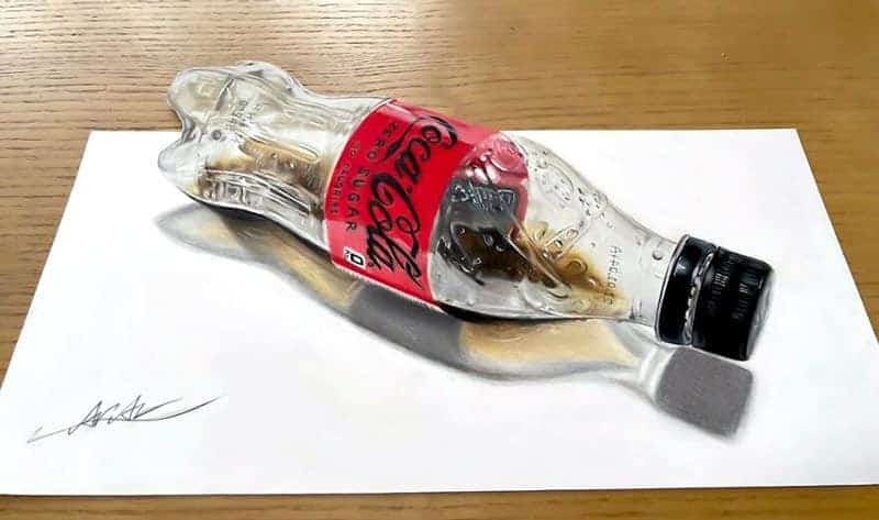 15. Lukisan 3D "Coca-Cola Zero Sugar" - Design Erlistic