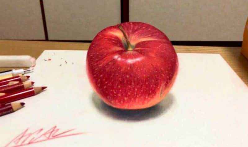 29. Gambar Ilusi 3D "Apel" - Design Erlistic